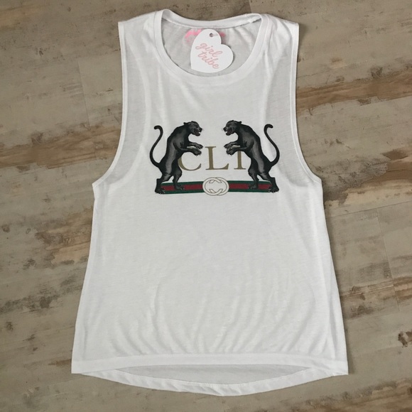 GIRL TRIBE Designer CLT Double Panther Muscle Tank - Picture 3 of 6